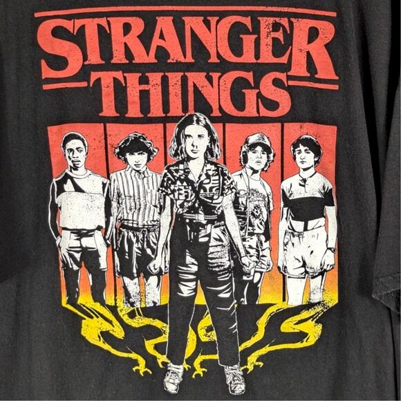 Stranger Things Mens 3XL Graphic T Shirt Black Netflix Eleven Cast Tee Cotton - Picture 2 of 4